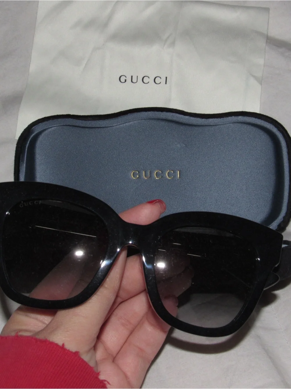 Gucci Black Women's Oversized Sunglasses